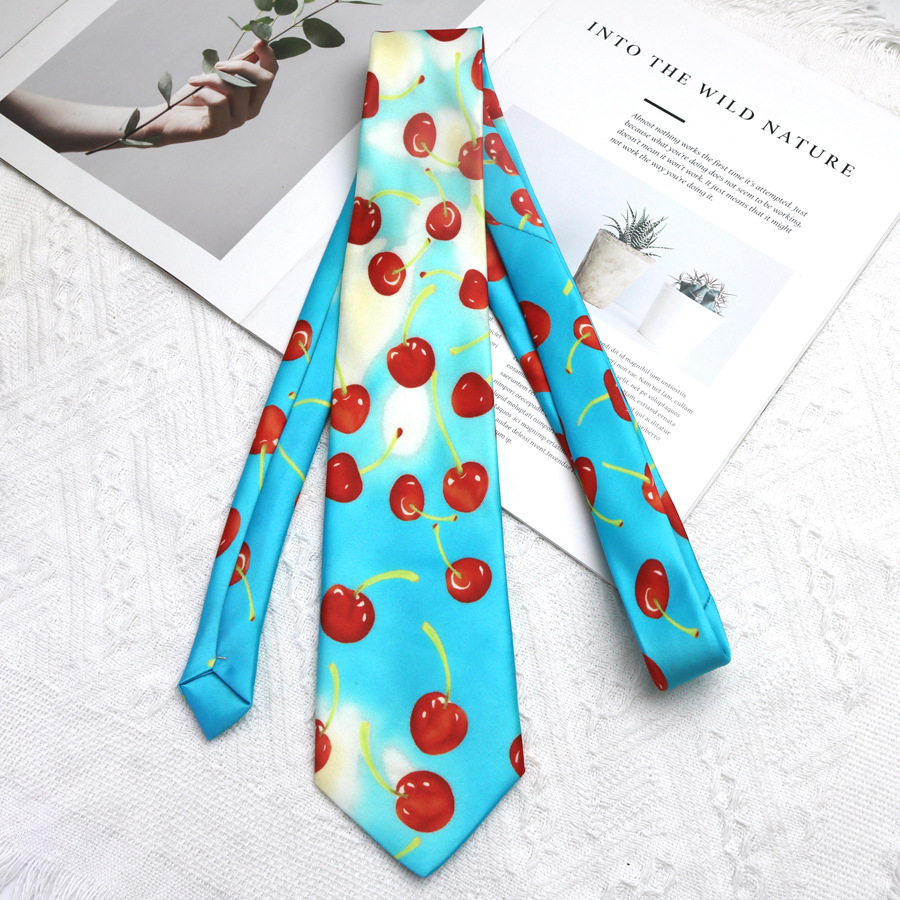 Cravatta Camicia Uomo e Donna Rosa Artistico Nicchia College Casual Accessori Design Senso Y2K Personalità Fiamma Cuore_voghion.com