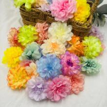 厂家直销9cm绢布圆球菊花朵舞蹈服装辅料婚庆家居西双版纳头饰花