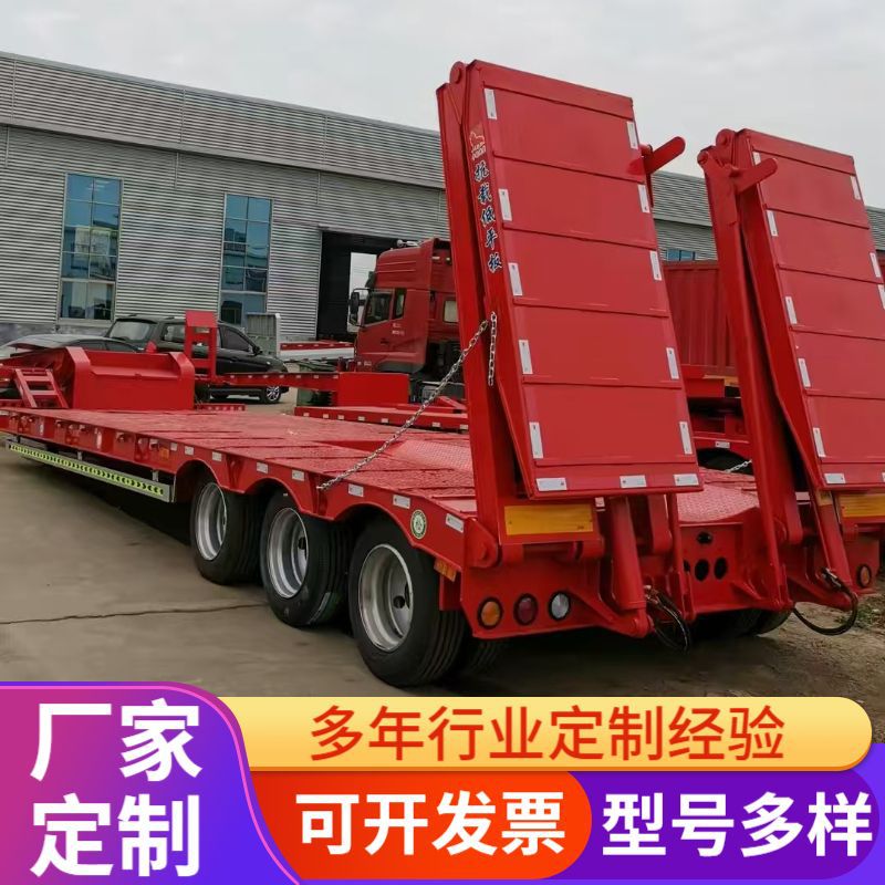 轻量化多轴气囊提升低平板半挂车重型设备运输拖车勾机板半挂车