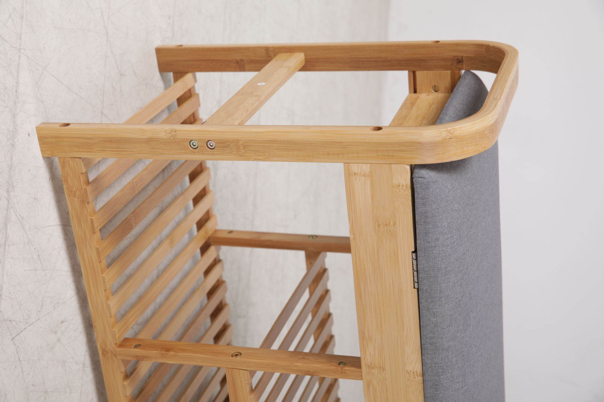 Almacenamiento de zapatos naturales en taburetes de zapatos de sala de estar de bambú de tres capas