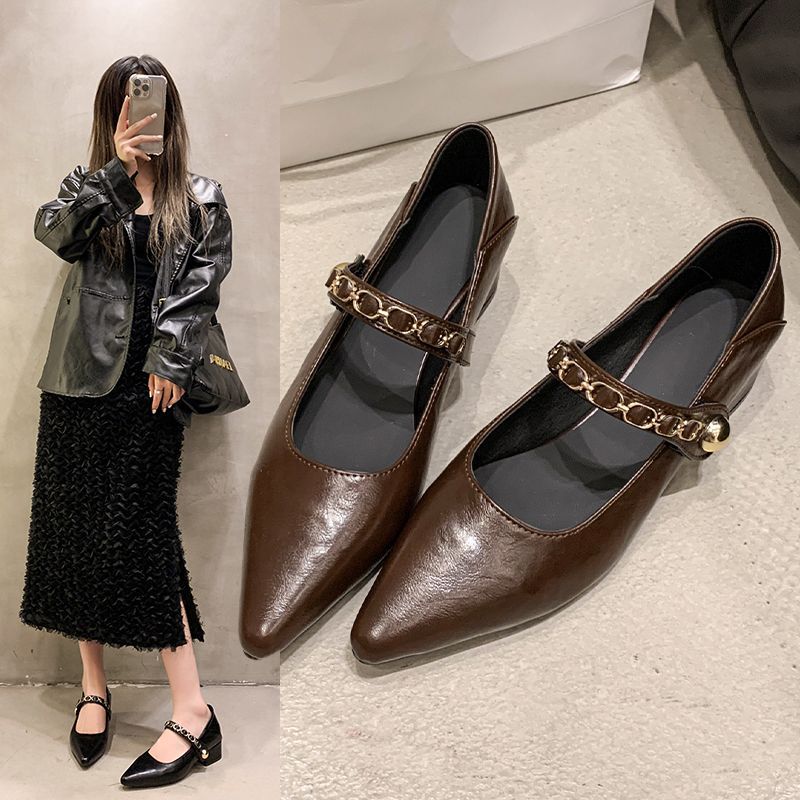 Women's Single Shoes 2025 Spring and Autumn New Vintage French Square-Toe Mary Jane Shoes with Shallow Mouth and Chanel-Style Design Women's Single Shoes 2025 Spring and Autumn New Vintage French Square-Toe Mary Jane Shoes with Shallow Mouth and Chanel-Style Design