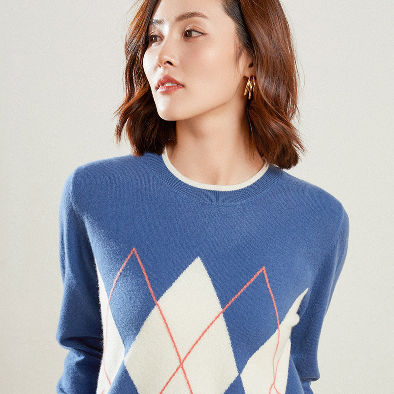 Women's Wool Sweater Thick Loose Version Round Neck Style Knitted Sweater Pullover Outer Wear Cashmere Sweater