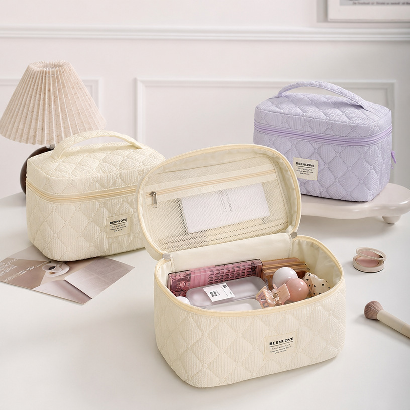 Bolsa de Cosméticos Runhui Qiwen Heaven and Earth Cover, Bolsa de Almacenamiento de Cosméticos de Viaje, Bolsa de Cosméticos de Gran Capacidad y Alta Gama