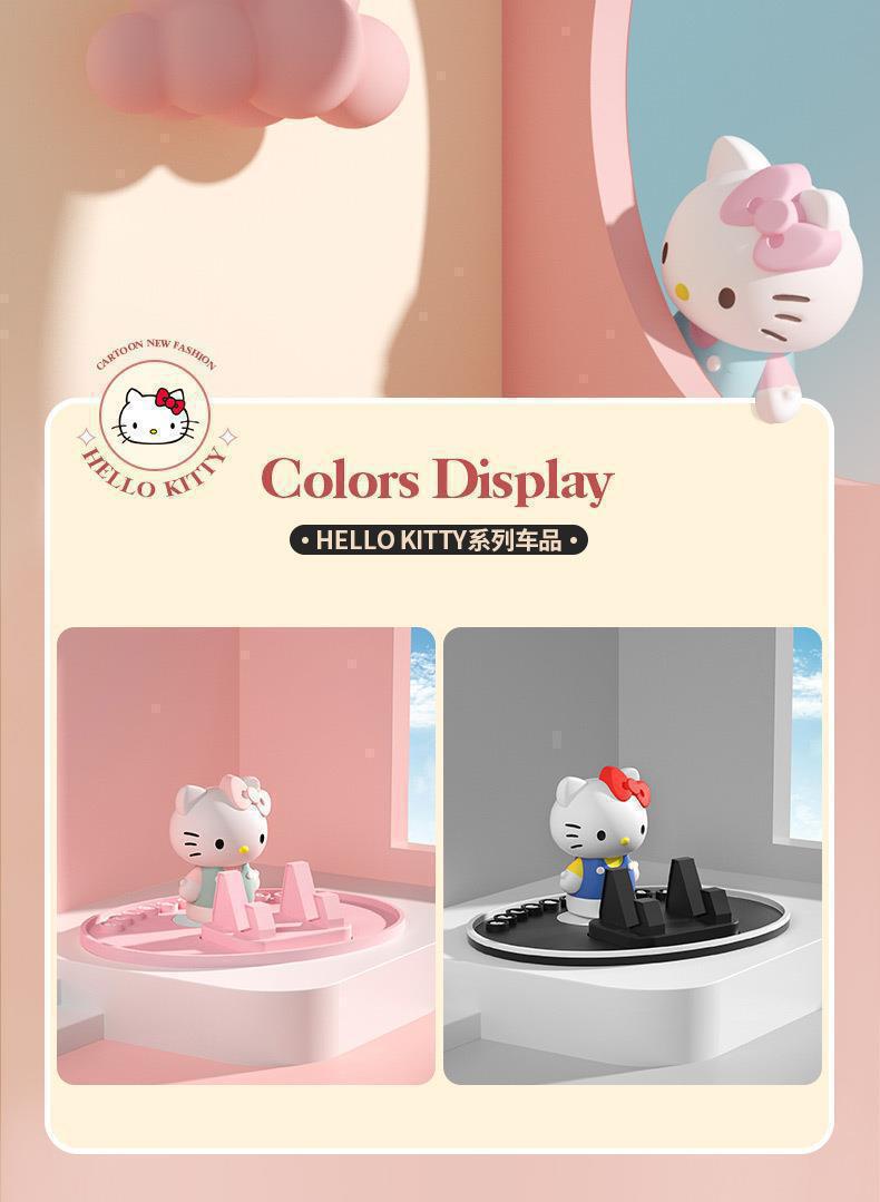Hellokitty Car Anti-Slip Mat, Car Center Console Phone Holder, Temporary Parking Sign, Parking Number Plate