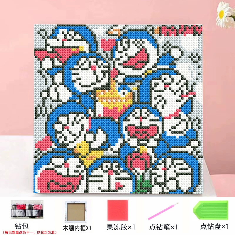 Набор алмазной мозаики DIY Kuromi и мультфильмы 20×20 см, рамка-наклейка, детское творчество