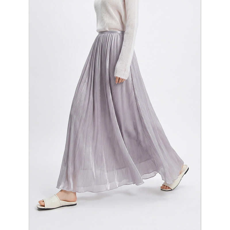 【Zhihetang】Chinese Style Flowing Long Skirt with Wide Hem, Elegant and Ethereal Long Gauze Skirt, Slimming Elastic Waist Skirt 【Zhihetang】Chinese Style Flowing Long Skirt with Wide Hem, Elegant and Ethereal Long Gauze Skirt, Slimming Elastic Waist Skirt