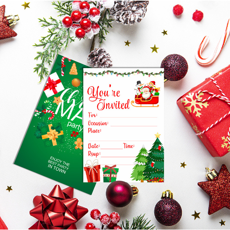 新しいクリスマス招待状クリスマスパーティー招待カード新年グリーティングカード祝福カードパーティー招待カード|undefined