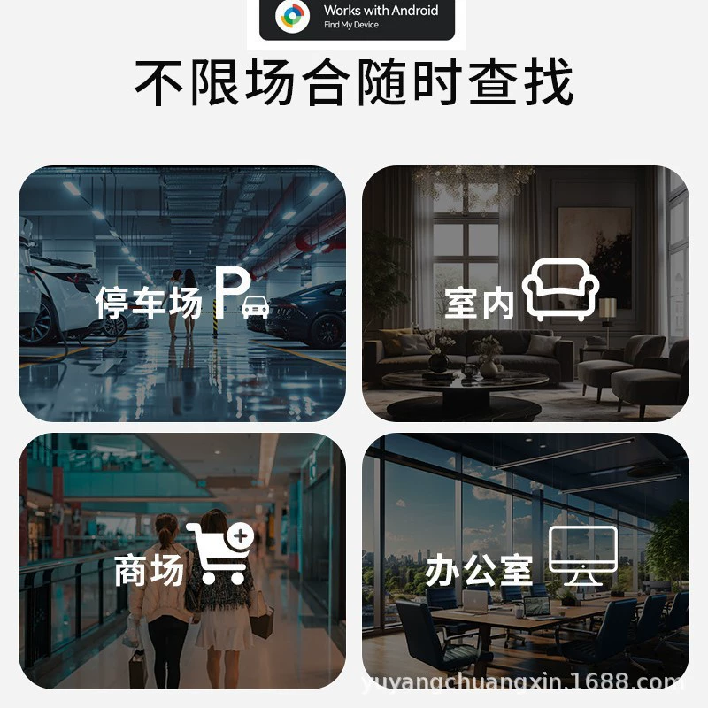 Трекер для животных и предметов Otag F08 — совместим с Android Find My Device, компактный 8,6×8,6×1,6 см