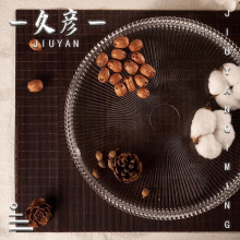 简约条纹水晶玻璃果盘高级感家用客厅水果盘高档零食摆放盘干果盘