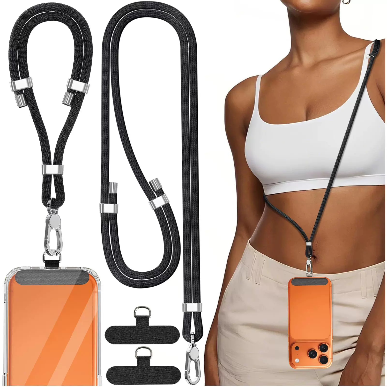 网红手机挂绳垫片斜挎可背日韩系百搭相机可调节户外防丢绳手机链