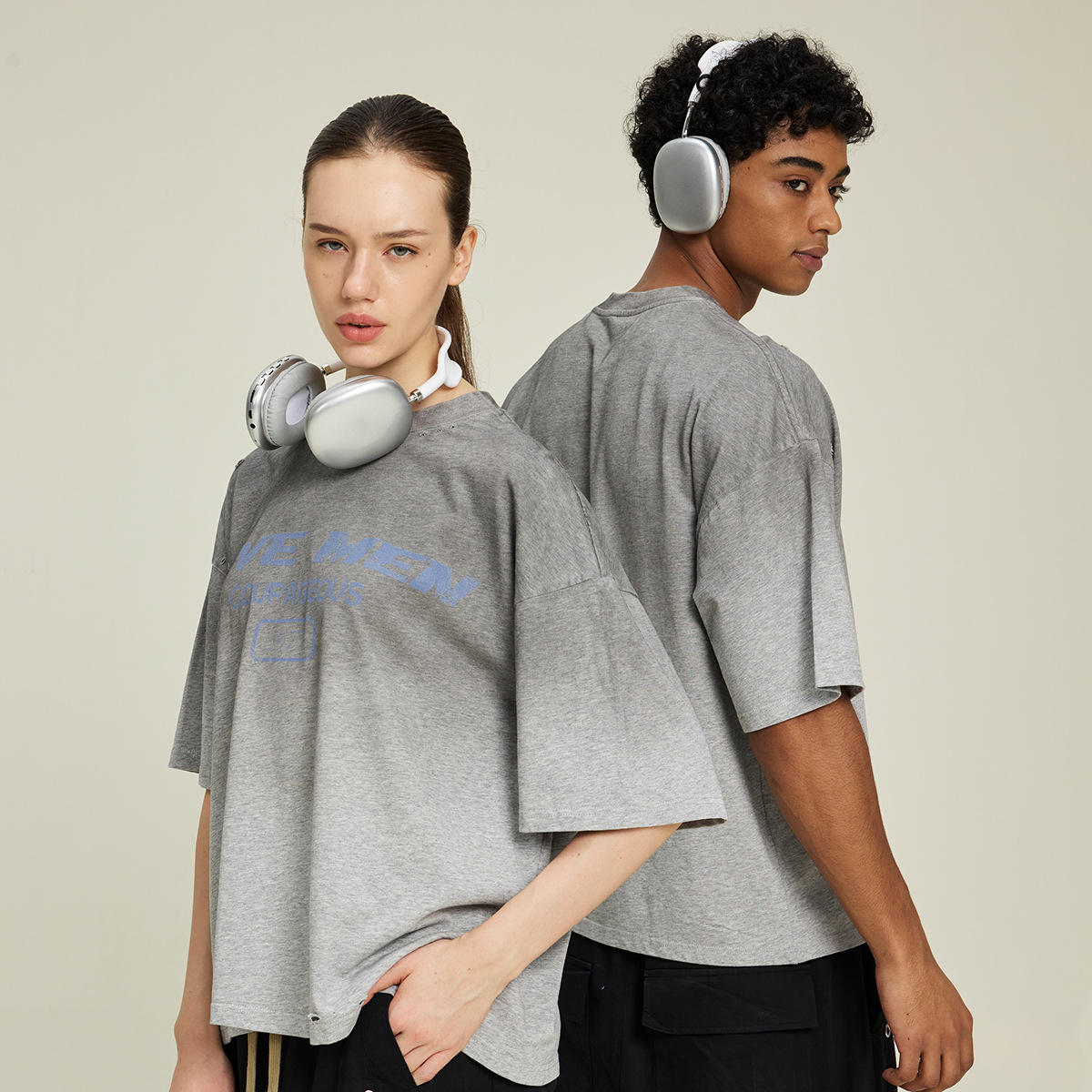 ETAI Hombre| Algodón de alta calidad para hacer viejas camisetas gradientes de moda para hombres adolescentes estilo callejero pesado corto ancho camisetas