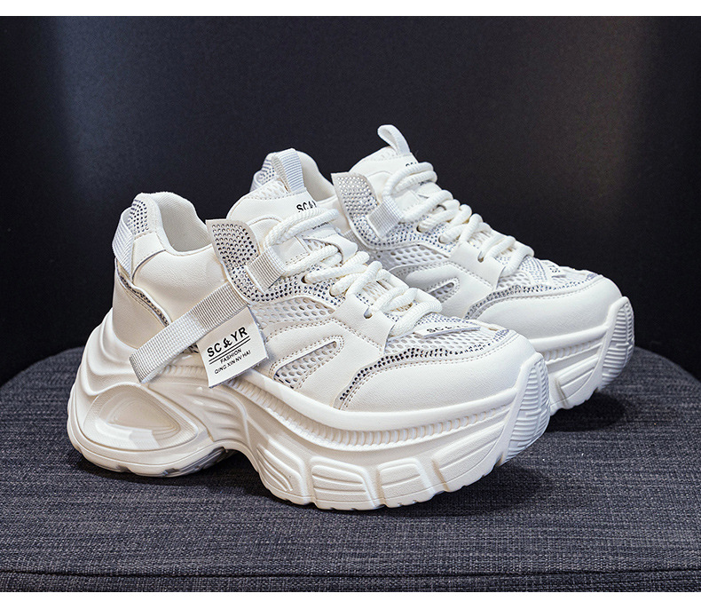 Giày sneaker chunky nữ đế dày độn cao bên trong phong cách thời trang mạng mới hè 2026 — M2831 màu tím, M2831 bạc, M 2831m màu chi tiết 28