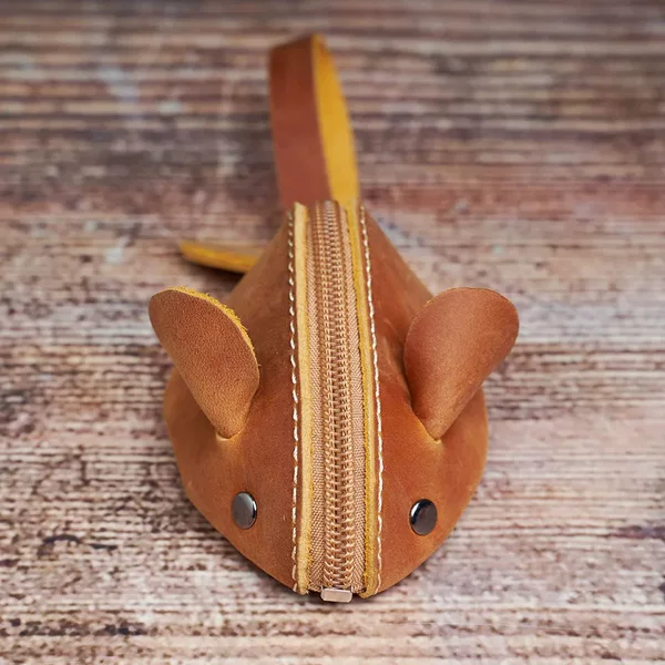 Factory Cross-Border New Model Cowhide Children's Coin Purse Genuine Leather Mouse Cartoon Key Bag Multifunctional Handheld Storage Bag