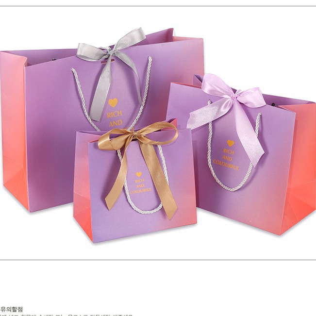 Bolso de empaquetado degradado púrpura bolsa de regalo degradado tienda de ropa bolso bolsa de papel bolsa de regalo con logotipo impreso