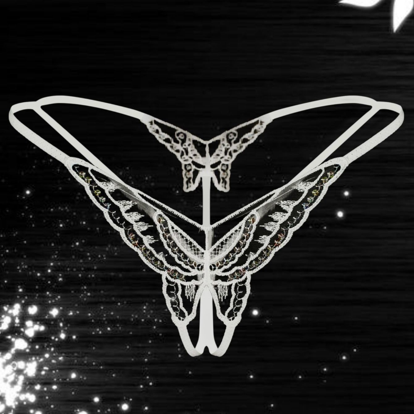 Más tamaño ropa interior sexy Lencería lentejuelas bordado entrepierna abierta Tanga mujeres sexy transparente T pantalones fuente fábrica