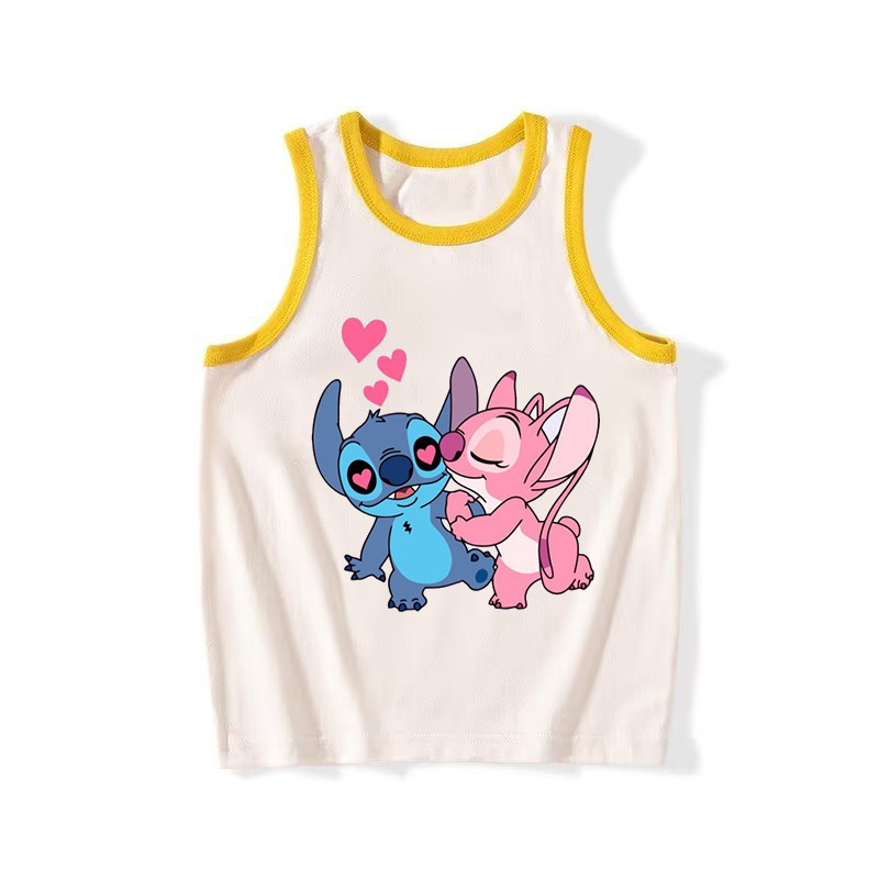 Cross-border Bestselling Lilo & Stitch Character Print Children's Tank Top Summer T-shirt