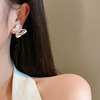 Silver needle from pearl, advanced earrings, silver 925 sample, high-quality style, light luxury style, city style