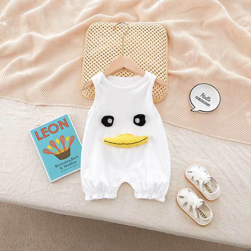 Baby Baby Summer New Sleeveless Big Mouth Cute Duck Climbing Clothes