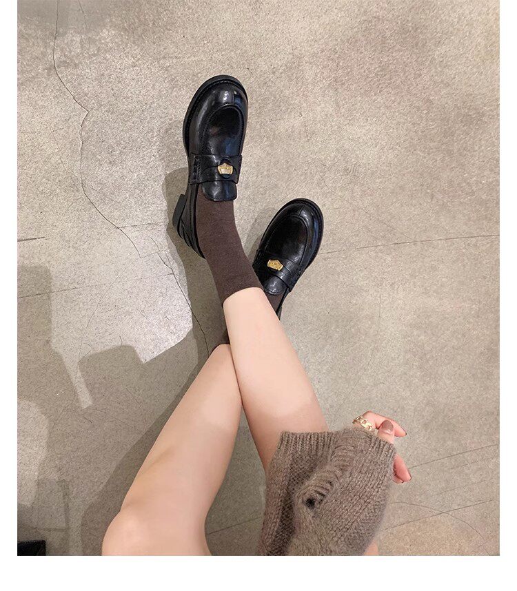 Giày lười nữ mũi tròn da lộn , đế 3 cm — Da lộn màu nâu nâu (3cm ) còn hàng, Da ngựa đen (3cm ) còn hàng chi tiết 46