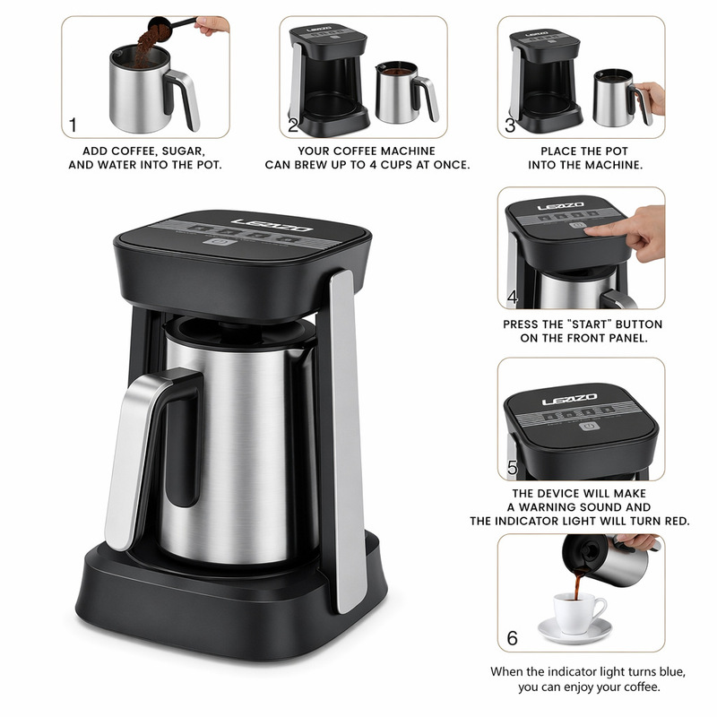 Cross-Border Supply of Customized Turkish Coffee Pots, High-Quality Stainless Steel Coffee Makers, Smart Electric Coffee Pots Cross-Border Supply of Customized Turkish Coffee Pots, High-Quality Stainless Steel Coffee Makers, Smart Electric Coffee Pots