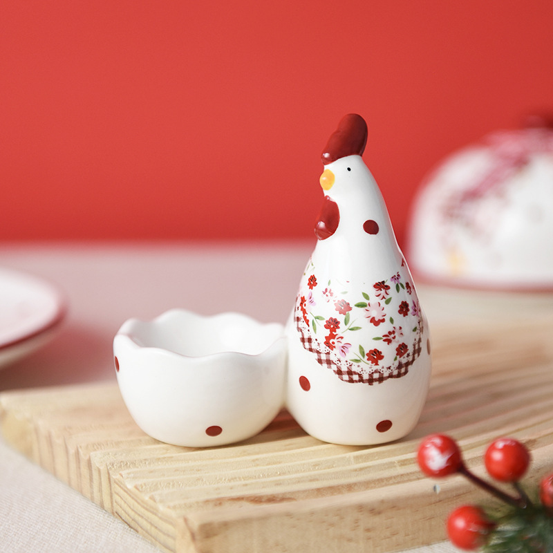 Pascua pastoral huevo de pollo cerámico huevo taza de huevo creativo huevo taza de pollo decoración para el hogar decoración Yama