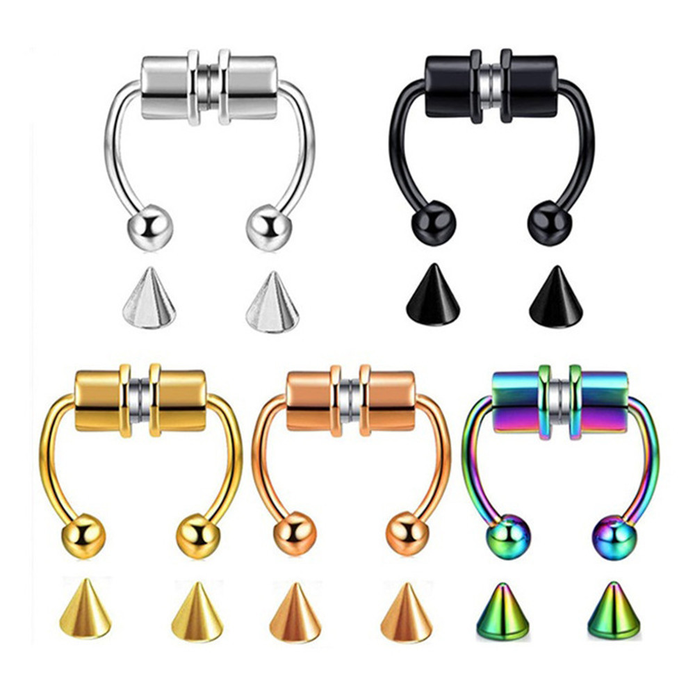 magnetic nose piercing stainless steel