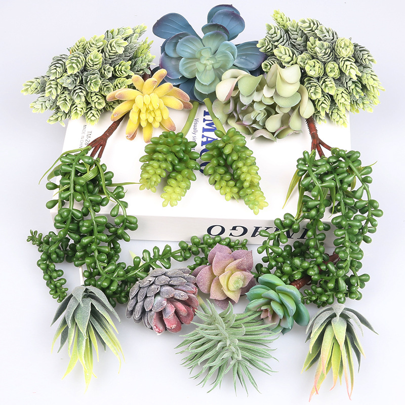 Artificial suculenta 16 traje de Planta artificial micro paisaje retro bonsai planta decoraciones adornos