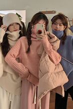 加厚高领毛衣女内搭新款秋冬装竖条慵懒风新年宽松打底针织衫包邮