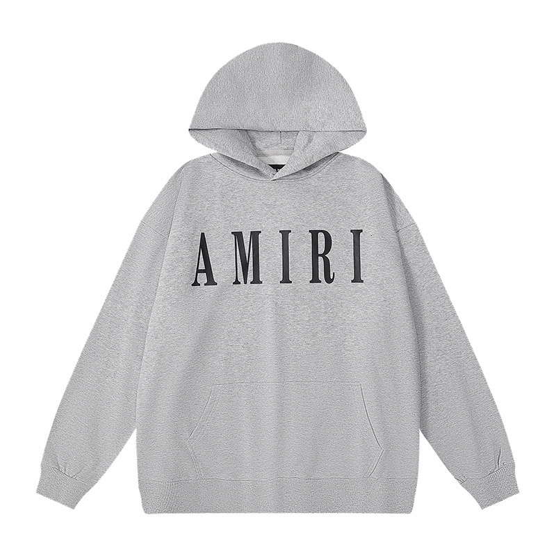 アメリカンストリート Amiri ニッチハイストリート男性と女性のカップルソリッドカラーコットンプリントプルオーバースウェットシャツレトロパーカー|undefined