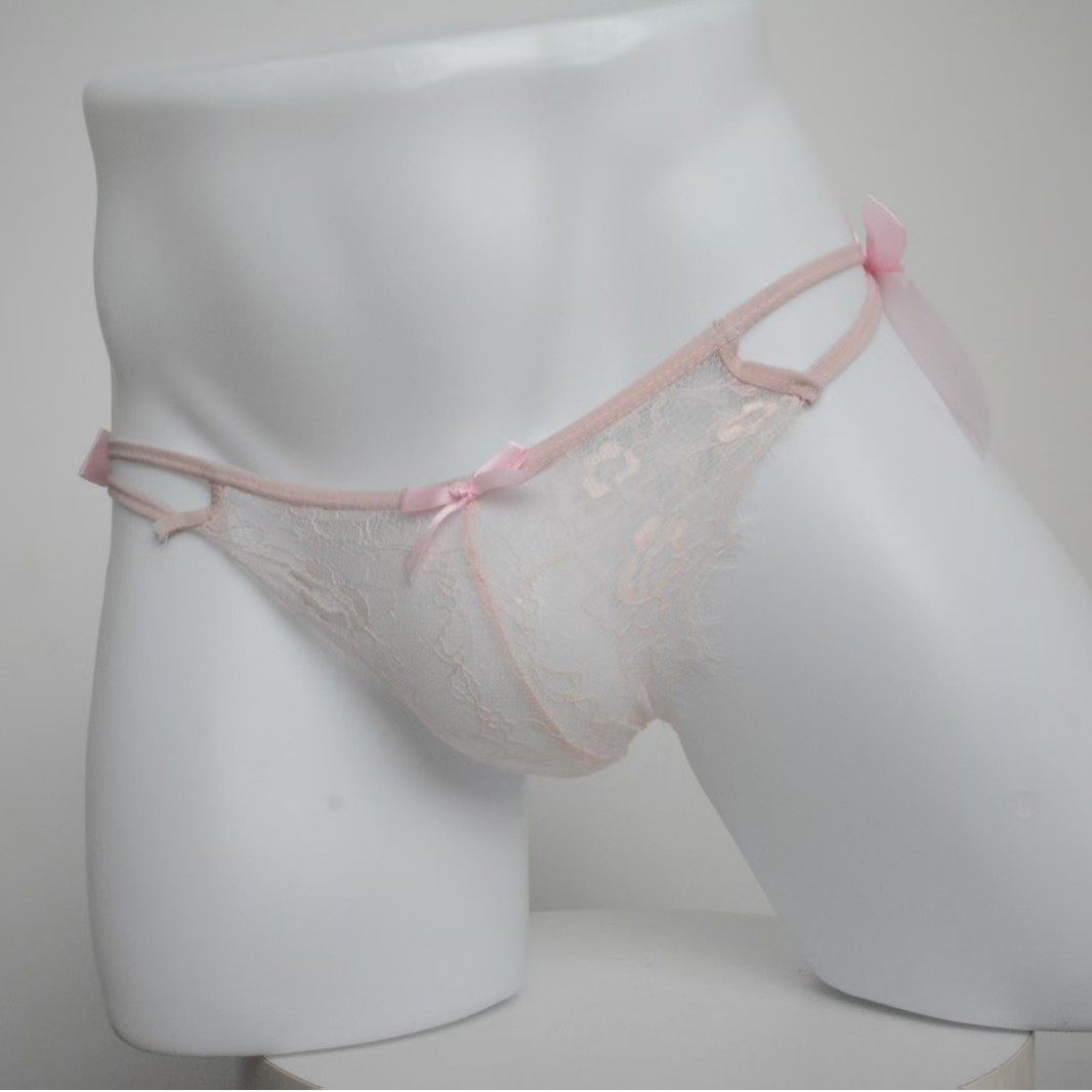 European and American Men's Thong Sexy Low-Waist T-Pants Lace Underwear Women's Sexy Jj Set Breathable Foreign Trade Direct Sales