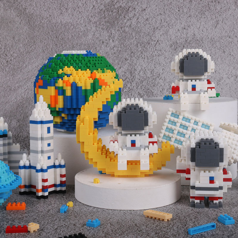 太空宇航员星球系列微钻积木微型小颗粒创意DIY儿童拼装积木玩具