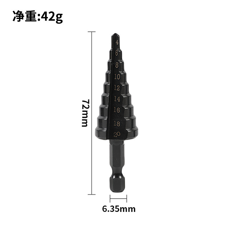 宝塔ドリル3点セット六角柄直溝公製チタンメッキ穴拡穴器ステップドリル3点セット階段ドリル|undefined