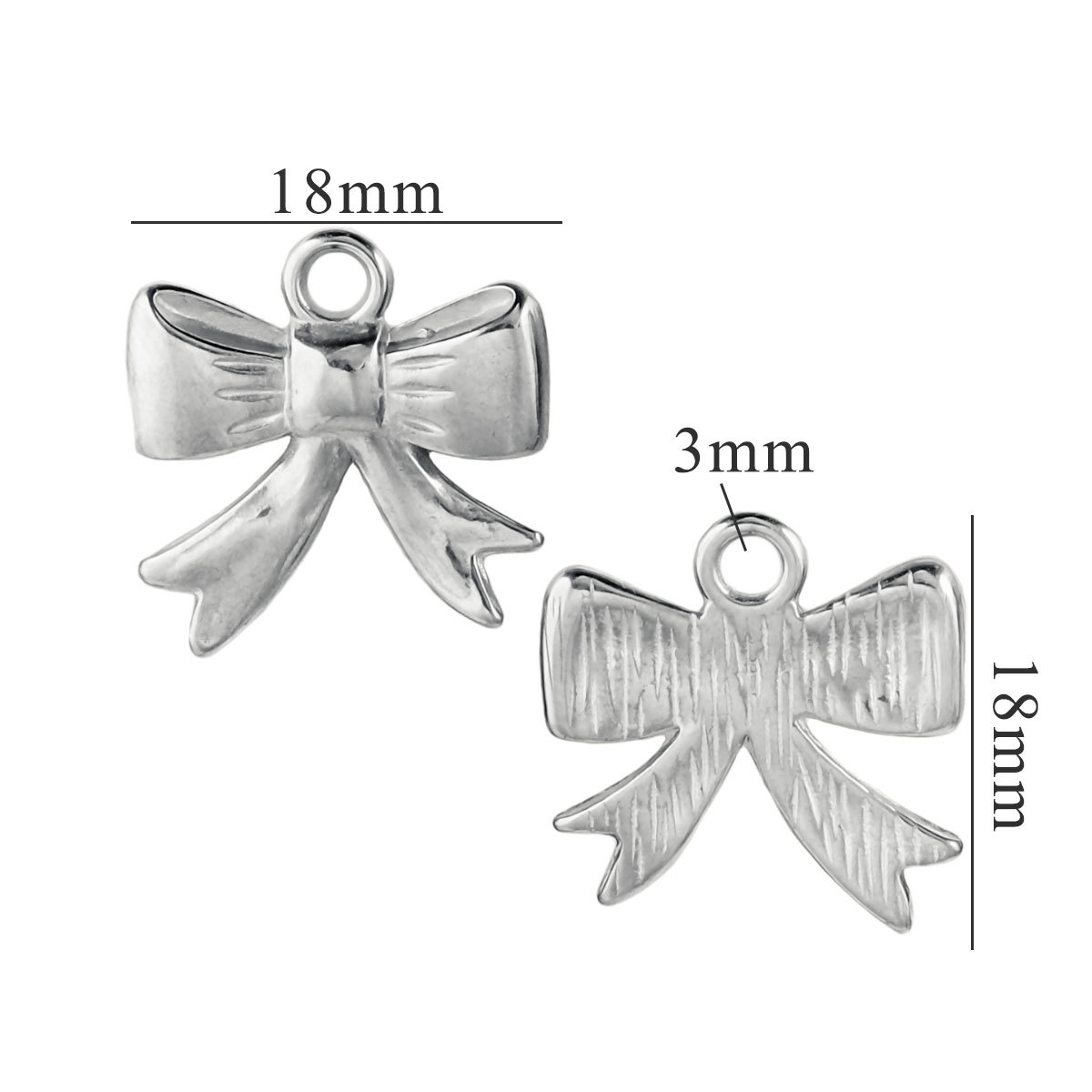 Colgante de lazo de acero inoxidable, accesorios de joyería de bricolaje, pendientes, collares, accesorios de joyería, colgantes decorativos al por mayor