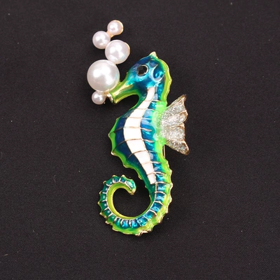 Enamel Seahorse Brooches Alloy Badges – Yaxa sancaqları - b2-5-5167
