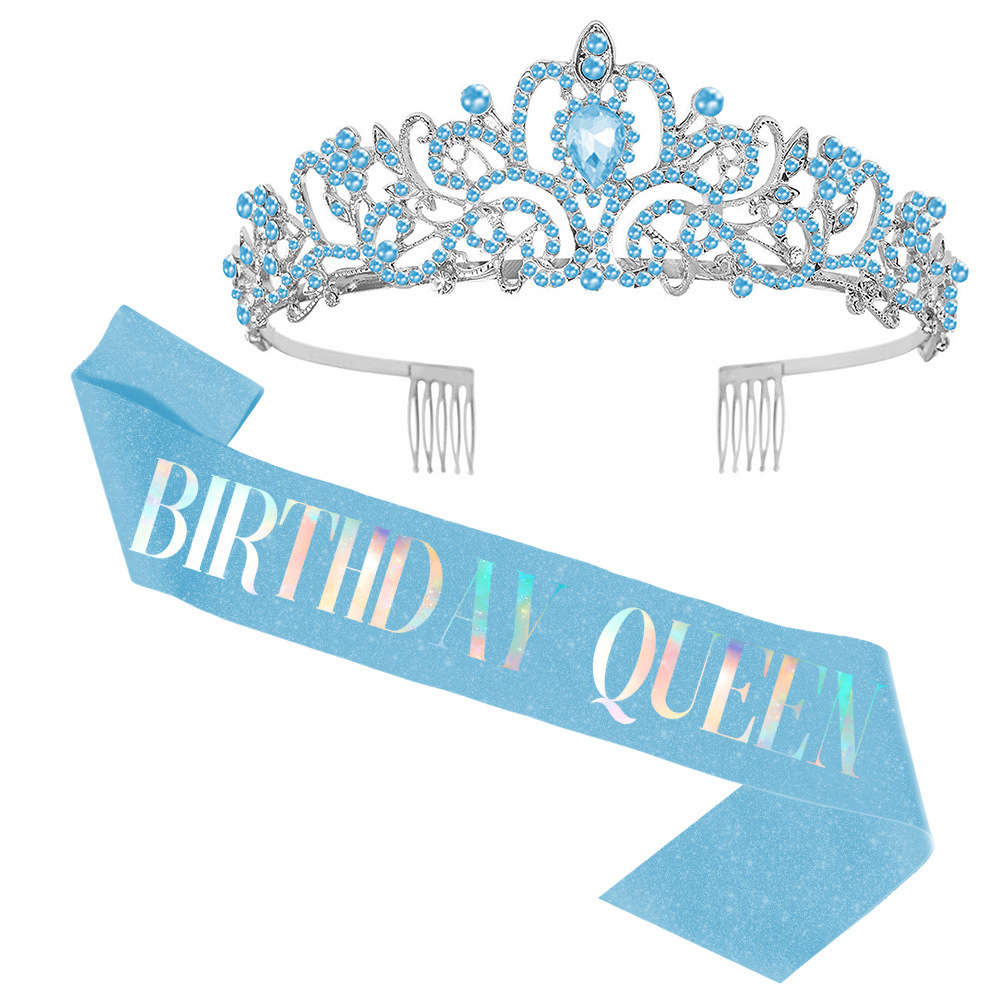 Rosa de la muchacha etiqueta cinturón oro rosa decoración fiesta cumpleaños props Correa hombro corona reina cinta traje regalo