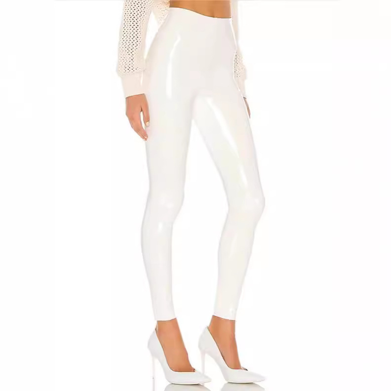 Cross-border Amazon Europe and America White Leather Pants Women's Cropped Pants Sexy PU Tight Slim Fit Summer Foreign Trade Hot Women's Clothing