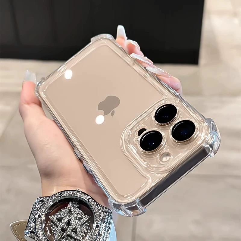 Яблоко, совместимый iPhone 17, чехол для телефона, прозрачная воздушная подушка, iPhone 14 Pro, защитный чехол, защита от падения, простой и элегантный дизайн, iphone