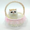 Realistic nail sequins, basket, animal model, decorations, cat