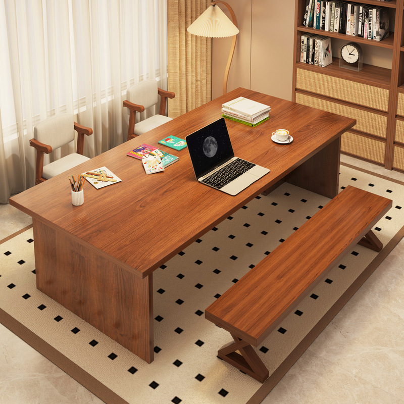 Living Room Large Long Desk Solid Wood Leg Reading Study Table Home Double Desk to Living Room Table Workbench Living Room Large Long Desk Solid Wood Leg Reading Study Table Home Double Desk to Living Room Table Workbench