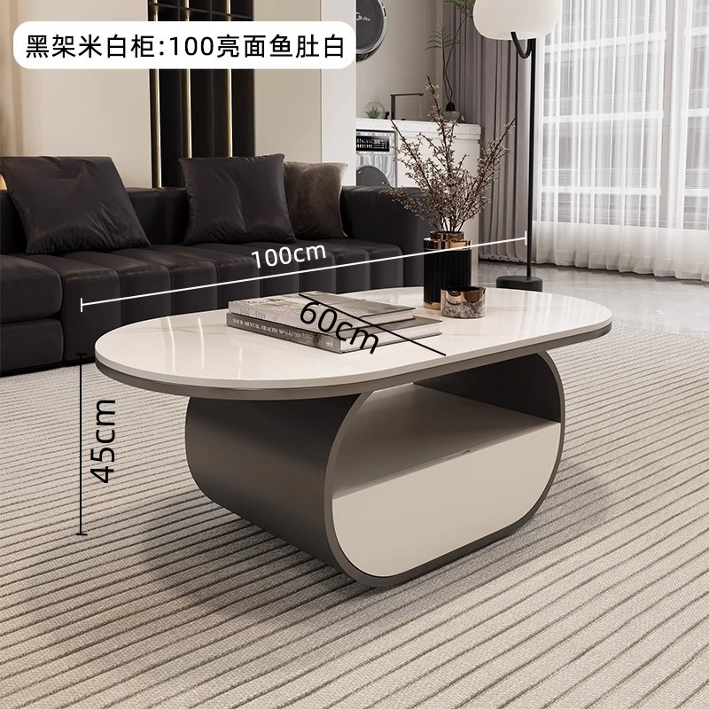 Nuevo hogar moderno simple y lujoso mesas combinadas de moda mesa de té sala de estar de roca elíptica completa