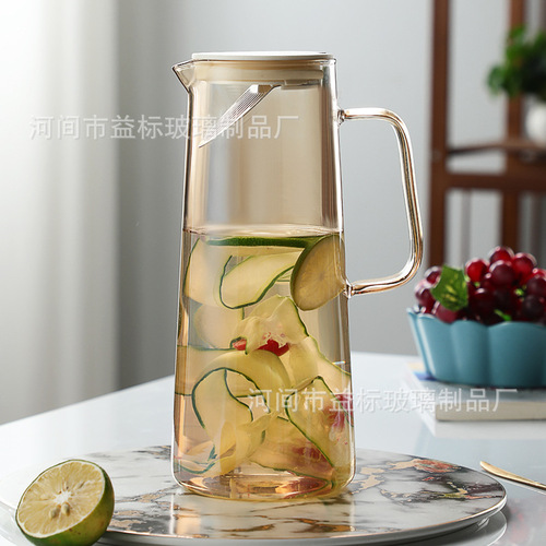 Transparent juice pot, cold kettle, beverage kettle, high borosilicate glass cold kettle, light luxury glass cold brew kettle, cold brew kettle