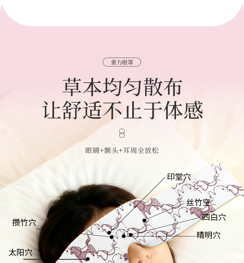 Deep Sleep Weighted Eye Mask Mugwort Herbal Micro Pressure Blindfold for Adults overview