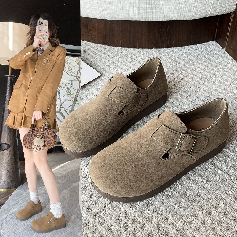34-42 размера женская обувь большого размера 41 один 43 толстые ноги широкие толстые ретро мягкие ботинки на плоской подошве женские повседневные дикие одиночные туфли