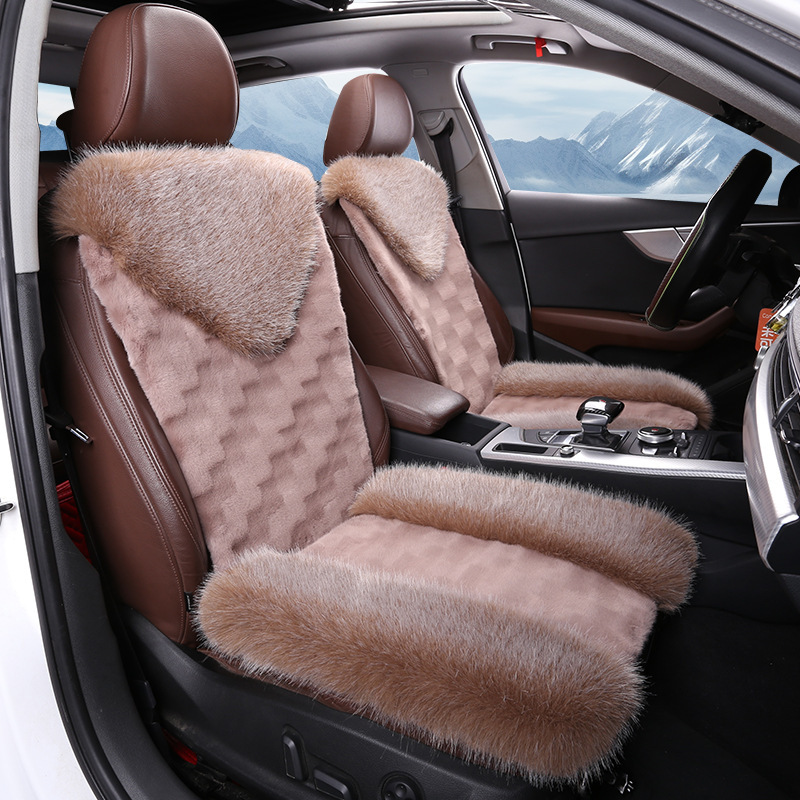冬の自動車座布団はキツネの毛をまねてミンクの毛をまねて滑り止めの高い毛の3つのセットの柔らかい快適な通用座布団をまねます。|undefined