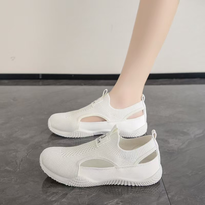 2025鞋子女夏季新款韩版ins女学生休闲镂空百搭飞织女鞋妈妈鞋|undefined