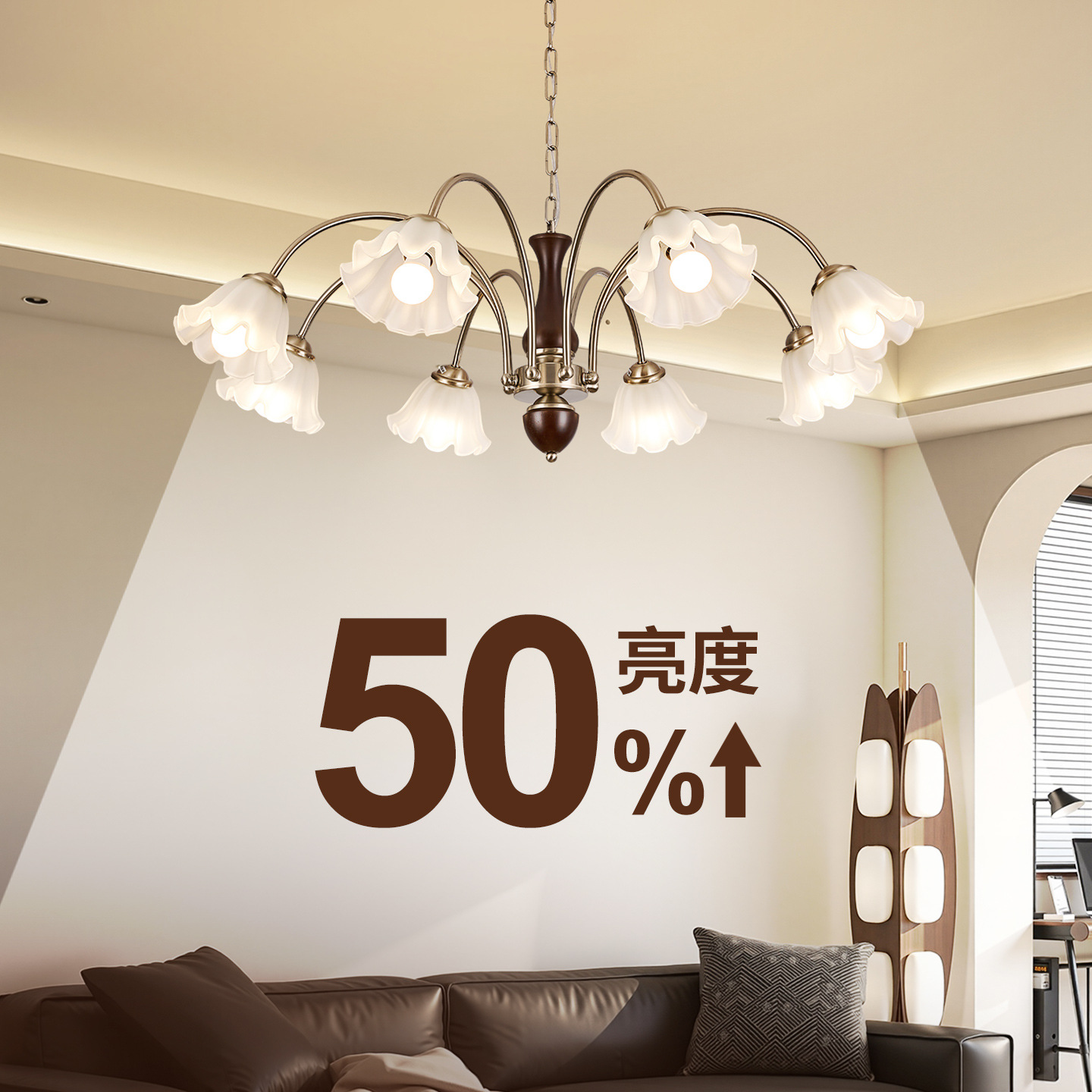 Lámpara de la sala de estar medieval retro americana lámpara de comedor luces de dormitorio sencillas luces de dormitorio residencial 021L