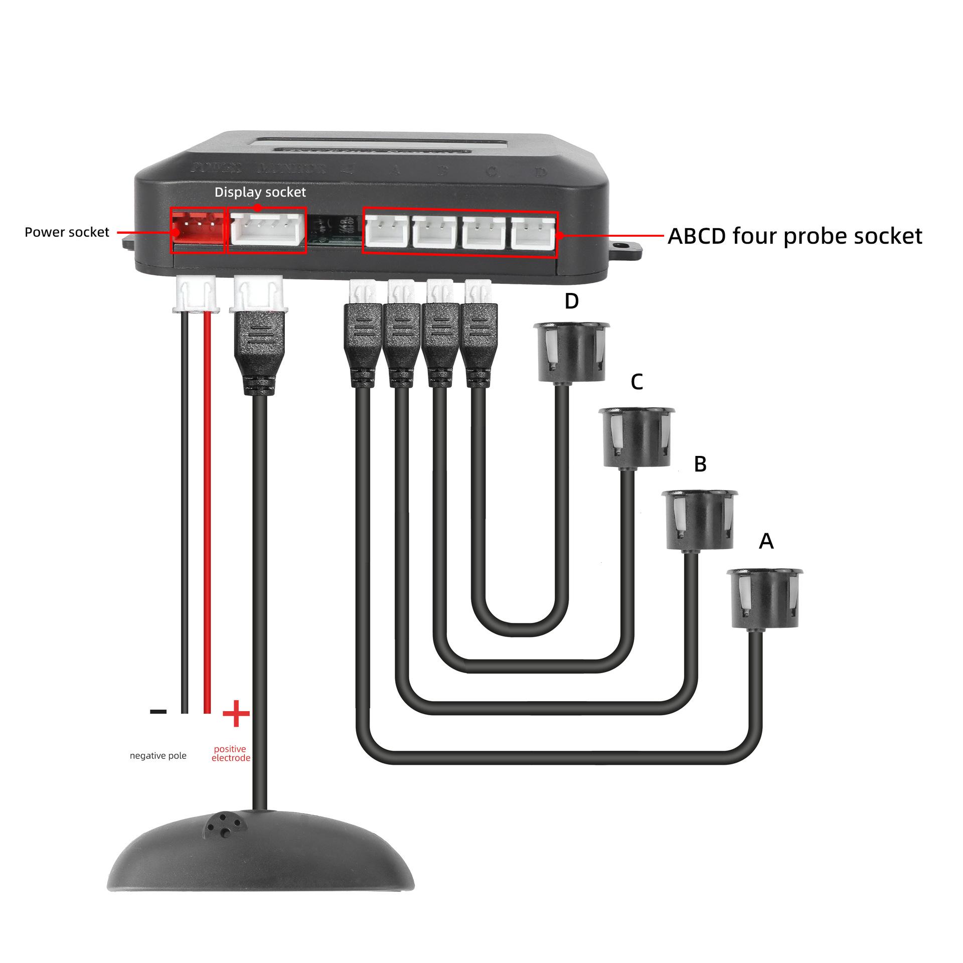 4-Sensor Popular Universal Car Parking Radar with Crescent-Shaped Design, Voice and Beep Alert, Complete Set