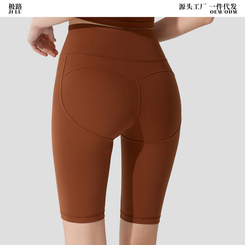 Five-Point Yoga Pants Women's high-strength fitness shorts outer wear running shaping Peach Hip professional training leggings summer