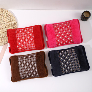 Factory direct new Arctic velvet plus cotton large square four-color optional simple warm handbag rechargeable hot water bag