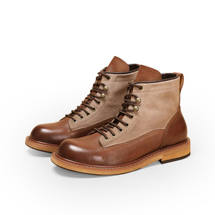 Factory a generation of Martin boots leather British style retro Brock high-top carved men's fashion horse leather boots